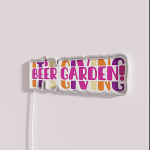 Vibrant RGB Neon Beer Garden Sign for Outdoor Entertainment Spaces