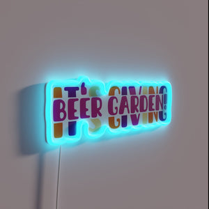 Welcome to Our Cozy Beer Garden with Neon Ambiance Lights