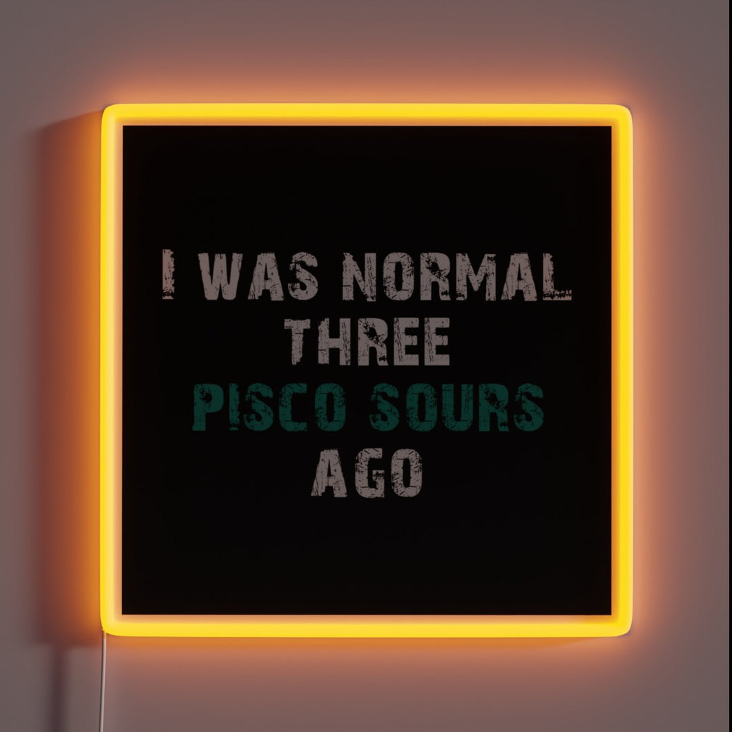 Peruvian-Chilean spirit meets vibrant flair in this bold cocktail sign.