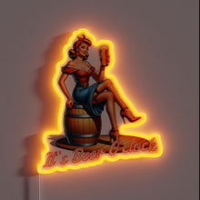 Charger l&#39;image dans la galerie, Colorful neon sign announcing it&#39;s time to grab a cold beer.