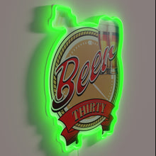 Charger l&#39;image dans la galerie, Neon Beer Clock Sign Illuminates Any Room with Fun Vibes Inside