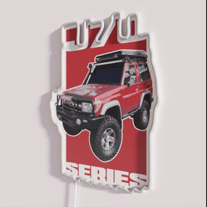 Vintage Automotive Neon Sign for 1970s J70 Series Toyota Land Cruiser Enthusiasts