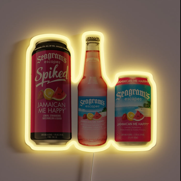Vibrant Jamaican-themed RGB neon sign with colorful island-inspired decorative lighting.