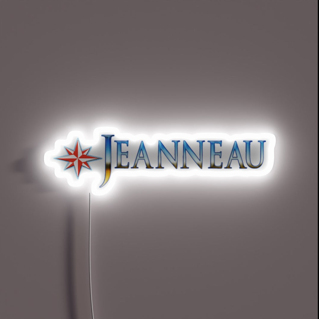 Customizable RGB Neon Sign with Jeanneau Yacht Branding Design