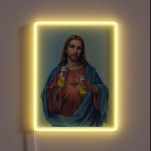 Charger l&#39;image dans la galerie, RGB Neon Sign Featuring Jesus Holding Cans of Tennent&#39;s Lager