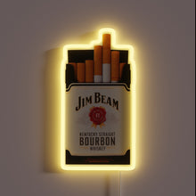 Charger l&#39;image dans la galerie, Vintage neon sign featuring iconic Jim Beam whiskey cigarette design.