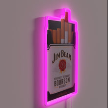 Charger l&#39;image dans la galerie, Jim Beam Whiskey Logo in Vibrant RGB Neon Wall Art