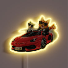 Charger l&#39;image dans la galerie, Neon Sign featuring Jojo&#39;s iconic car in vibrant RGB colors.