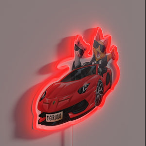 Vibrant cartoon style Jojo's Bizarre Adventure Lambo car neon decoration light
