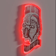 Charger l&#39;image dans la galerie, Neon lights illuminate joyful Santa&#39;s top-secret holiday beer brewing team logo