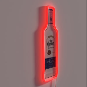 RGB neon light wall decor featuring Jose Cuervo illustration logo.