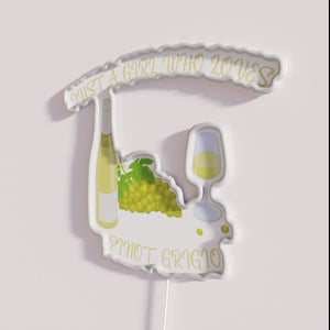 Neon pinot grigio wine lover bar decoration for home enthusiasts