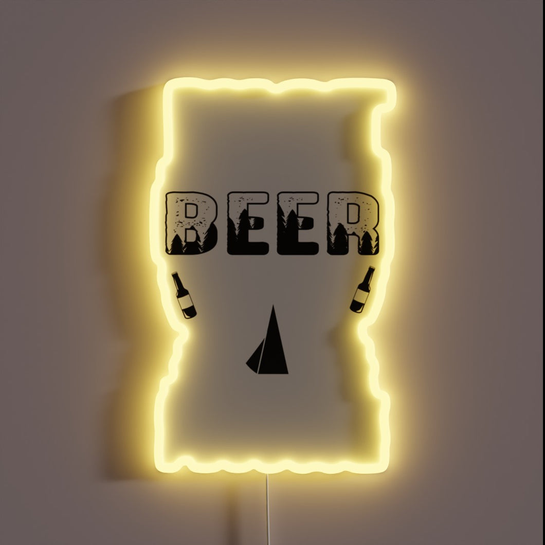 Neon sign for beer enthusiasts featuring bold RGB lighting.
