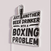 Charger l&#39;image dans la galerie, Neon Beer Drinker Boxing Wall Sign - Bar Decor Humor