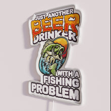 Charger l&#39;image dans la galerie, Neon Sign Decor Humorously Highlights Fishing and Beer Addiction Lifestyle