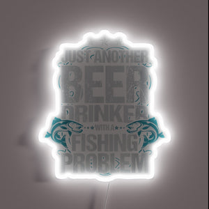 Beer-loving angler's quirky confession in radiant LED glow signage