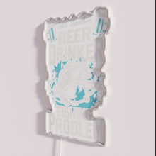 Charger l&#39;image dans la galerie, RGB Neon Sign: Humorous Beer Lover with Fishing Obsession Room Decor