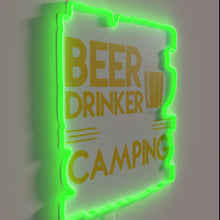 Charger l&#39;image dans la galerie, Quirky neon sign for beer-loving outdoorsy types with camping issues.