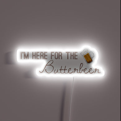 Magical Wizarding World Bar Decor, featuring vibrant BUTTERBEER neon signage.