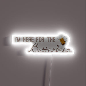 Magical Wizarding World Bar Decor, featuring vibrant BUTTERBEER neon signage.