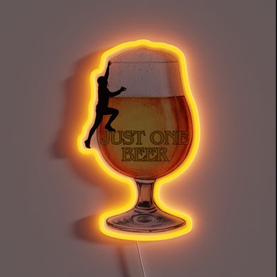 Fun and quirky neon sign featuring a single beer logo.
