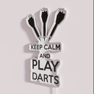 Fun darts game room decoration with colorful vibrant RGB lighting