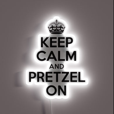 Glowing Neon Sign Featuring Colorful Pretzel Design with Soothing Message