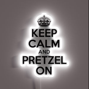 Glowing Neon Sign Featuring Colorful Pretzel Design with Soothing Message
