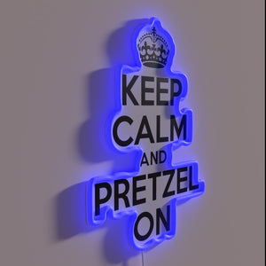 Neon Sign: Keep Calm and Pretzel On with RGB Lighting
