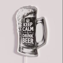 Charger l&#39;image dans la galerie, Neon Bar Sign with Humorous &#39;Keep Calm Drink Beer&#39; Quote