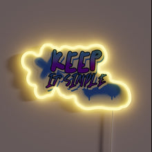 Charger l&#39;image dans la galerie, Vibrant RGB LED neon sign with minimalist &#39;Keep It Simple&#39; design
