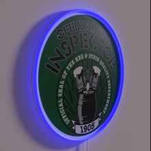 Charger l&#39;image dans la galerie, Eye-catching Keg Inspector neon sign with colorful RGB glow accents.