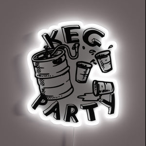 Add vibrant party ambiance with this keg-themed LED lighting decoration.