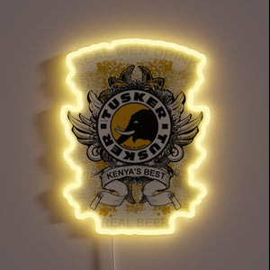 Tusker Beer Branding in Vibrant RGB Neon Sign Decoration Style