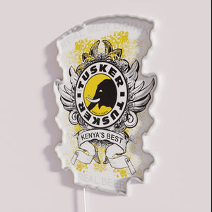 Kenya's official beer, Tusker Beer, vibrant RGB neon bar sign