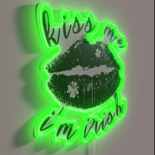 Charger l&#39;image dans la galerie, Happy St. Patrick&#39;s Day Kiss Me I&#39;m Irish Neon Sign