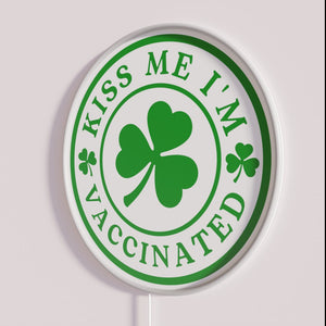 Vaccinated Love: Colorful Neon Sign for Immunized Hearts and Minds