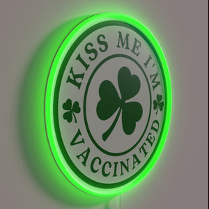 Vibrant 'Kiss Me I'm Vaccinated' Neon Sign in Rainbow Colors