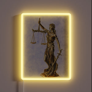 Symbol of Fairness Illuminated with Vibrant Rainbow LED Lighting Effects