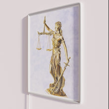 Charger l&#39;image dans la galerie, RGB Neon Lady Justice Sign, Symbol of Fairness and Equality.