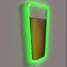 Charger l&#39;image dans la galerie, Luminous Lager Beer Sign with Vibrant Red Green Neon Lights