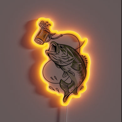 Eye-catching LED beer bait lure for bass fishing enthusiasts outdoors.
