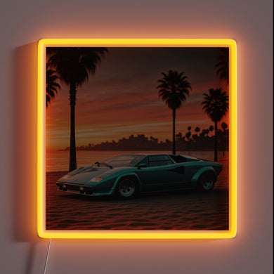 Eye-catching Lambo Contach RGB neon sign for car enthusiasts' dens.