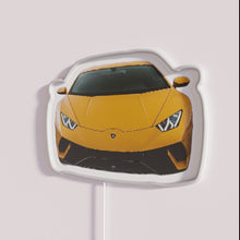 Charger l&#39;image dans la galerie, Vibrant Lambo logo neon sign with programmable RGB colors installed