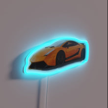 Charger l&#39;image dans la galerie, Bright Lambo Superleggera logo illuminated by vibrant RGB LED lighting