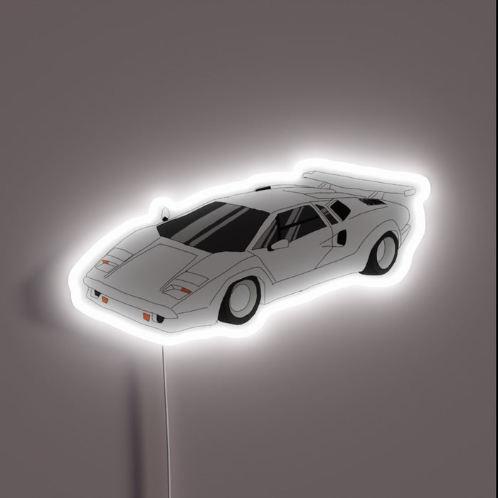 Iconic Italian supercar style in vibrant RGB neon lighting.