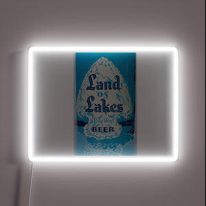 Vibrant LED neon sign in RGB colors of beer