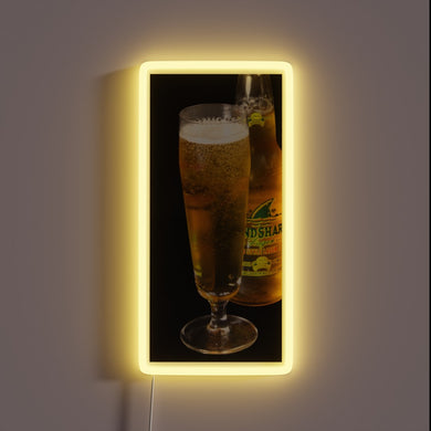 Vibrant RGB Neon Sign Featuring a Colorful Landshark Beer Logo