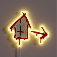 Charger l&#39;image dans la galerie, Vibrant neon &quot;Safehouse&quot; sign with bold red and blue accents.