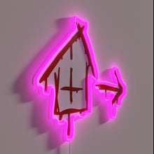 Charger l&#39;image dans la galerie, Left 4 Dead-inspired Safehouse illuminated logo in bold red glow.
